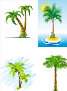 大自然手绘椰子树