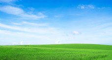 自然景观清新蓝天白云绿草地4k风景壁纸