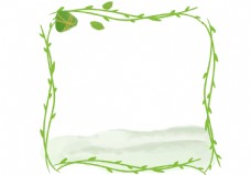 端午节装饰端午节粽子艾叶水墨手绘绿色植物