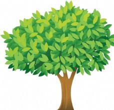 绿色叶子卡通树