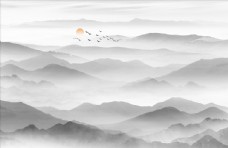 中国风设计水墨山水画
