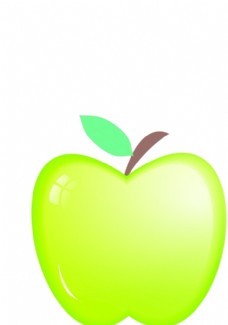 绿色叶子cdr苹果渐变高光绿色矢量图
