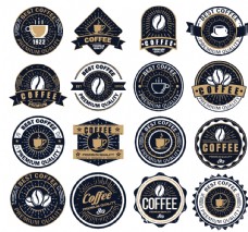 咖啡杯16款复古咖啡标志