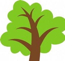 绿色叶子卡通树