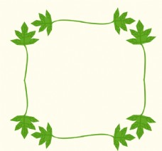 端午节装饰端午节艾草绿色叶子植物装饰边框