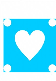 方圆爱心标志圆正方形白色蓝色矢量