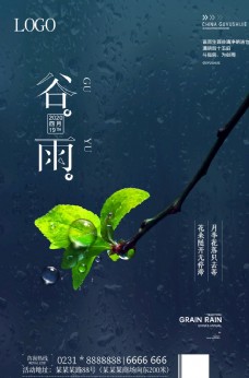 谷雨节气中国传统海报