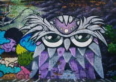 眼睛文化墙猫头鹰涂鸦