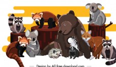 树木10款卡通野生动物设计