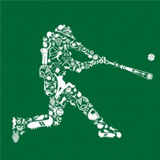 创意图标棒球运动员矢量插画