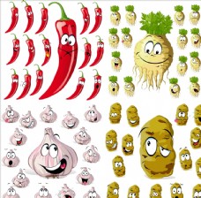 矢量蔬菜表情