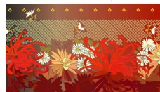 中国红菊花装饰画