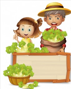 绿色蔬菜果蔬和儿童