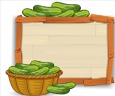 绿色蔬菜新鲜果蔬和木制框架