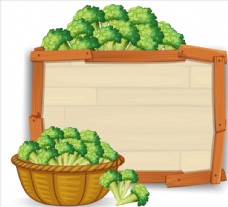 绿色蔬菜新鲜果蔬和木制框架