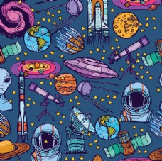外太空宇航员主题插画