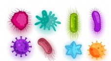 其他生物卡通细菌设计矢量图