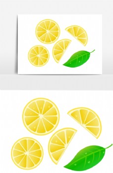 夏日柠檬片卡通矢量元素