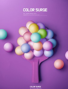 冰淇淋海报炫彩3D乒乓球海报
