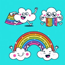 画册设计卡通儿童节精美彩虹桥