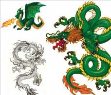 中国风设计彩绘龙纹