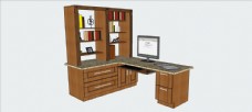 书桌书柜组合模型