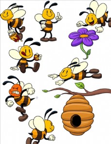 矢量蜜蜂素材