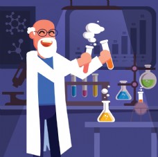 化学研究实验插画