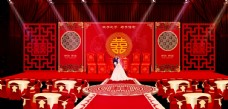 婚庆背景红色婚庆舞台背景红色舞台