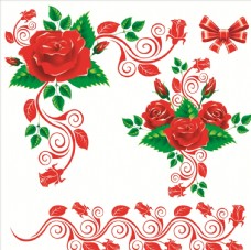 特色手绘水彩玫瑰花朵