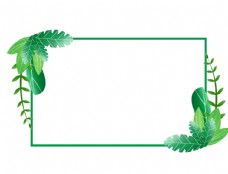 形色边框春天绿色植物矩形边框