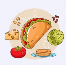 卡通菠萝矢量厨房蔬菜食物素材