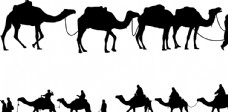 矢量人物骆驼商队