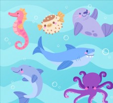 6款可爱海洋动物设计