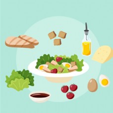 健康饮食矢量厨房蔬菜食物素材