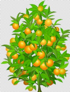 四方连续底纹橘子树