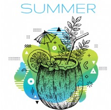 炫彩海报炫彩夏季海报椰子