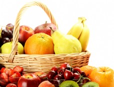 水果超市水果果篮超市海报合成素材