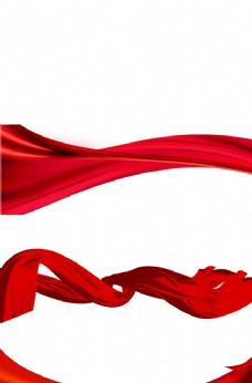 PSD素材飘带红绸丝带绸缎红色飘逸素材