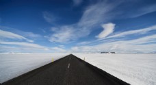 雪地 天空 道路风景