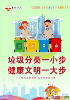 中国风设计垃圾分类汕头公益广告