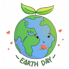 地球日保护地球爱护地球卡通手绘插画
