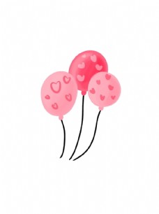 粉色爱心气球矢量图
