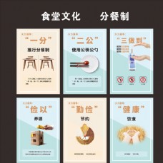 企业文化海报文明用餐食堂展板分餐制