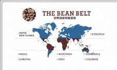 世界地图世界咖啡豆种植地展开图