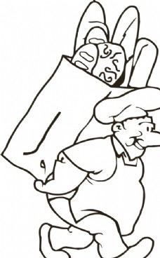 背着面包的胖子