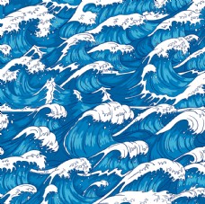 底纹背景手绘日式海浪背景底纹