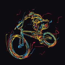 自行车运动简笔画