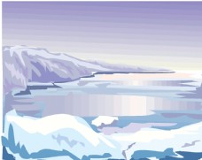 雪山冰湖