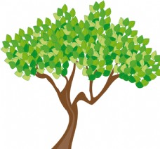 绿树绿色矢量卡通树木